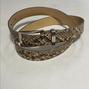 Via Spiga Tan Snakeskin Belt